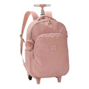 Mochila com Rodas Escolar Juvenil com Bolso Frontal Rosa Resistente com Pompom Rosa Up4You - Luxcel