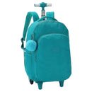 Mochila com Rodas Escolar Juvenil com Bolso Frontal Verde Resistente com Pompom Verde Up4You - Luxcel