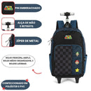 Kit Mochila De Costas e Lancheira Térmica Super Mario Bros Nintendo Games Azul Infantil Escolar Volta As Aulas Estudos