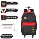 Mochila De Carrinho Super Mario Bros Nintendo Games Infantil Escolar Rodinhas Volta As Aulas Passeio Viagem
