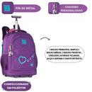 Mochila Carrinho Juvenil Rebecca Bonbon Feminino Escolar Youtuber Volta as Aulas Passeio Viagem Clio