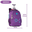Kit Mochila De Carrinho e Lancheira Térmica Rebecca Bonbon Roxa Feminino Juvenil Volta As Aulas Estudos