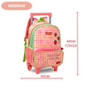 Kit Mochila De Carrinho e Lancheira Térmica Moranguinho Infantil Escolar Menina Volta As Aulas