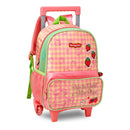 Mochila de Carrinho Moranguinho Infantil Volta as Aulas Escolar Menina Desenho Rodinhas Resistente