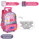Mochila de Carrinho Infantil Peppa Pig Escolar Menina Passeio Resistente Espaçosa Volta as Aulas
