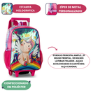 Mochila de Carrinho Mala Bolsa Unicórnio Feminino Escolar Infantil Clio
