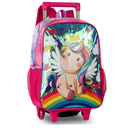 Mochila de Carrinho Mala Bolsa Unicórnio Feminino Escolar Infantil Clio