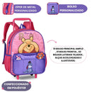Kit Mochila De Carrinho e Lancheira Térmica Ursinho Pooh Disney Infantil Escolar Volta As Aulas