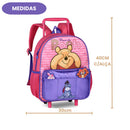 Mochila de Carrinho Ursinho Pool Disney Infantil Volta as Aulas Escolar Resistente Menina Espaçosa
