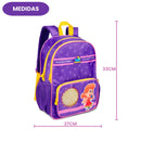 Kit Mochila De Costas e Lancheira Térmica Roxa 3 Palavrinhas Desenho Música Infantil Escolar Volta As Aulas