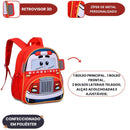 Mochila de Costas Mala Bolsa Azul Vermelho Infantil Masculino Escolar Clio