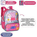 Mochila de Costas Peppa Pig Infantil Menina Volta as Aulas Holográfica Escolar Resistente Passeio