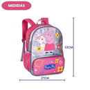 Mochila de Costas Peppa Pig Infantil Menina Volta as Aulas Holográfica Escolar Resistente Passeio