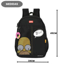 Mochila De Costas Os Simpsons Homer Bart Escolar Juvenil Preto Volta As Aulas Viagem Passeio Estudos