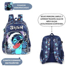 Mochila De Costas Stitch Disney Azul Preto Infantil Escolar Lilo Stitch Volta As Aulas Passeio Viagem Estudos