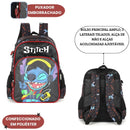 Mochila De Costas Stitch Disney Azul Preto Infantil Escolar Lilo Stitch Volta As Aulas Passeio Viagem Estudos