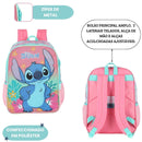 Mochila Costas Stitch Angel Disney Rosa Roxo Infantil Escolar Volta As Aulas Passeio Viagem Estudos