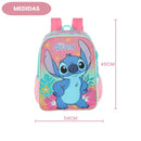 Kit Mochila De Costas e Estojo Simples Rosa Stitch Disney Escolar Infantil Volta As Aulas Meninas Estudos