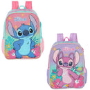 Mochila Costas Stitch Angel Disney Rosa Roxo Infantil Escolar Volta As Aulas Passeio Viagem Estudos