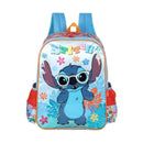 Kit Mochila De Costas e Estojo Duplo Stitch Disney Azul Lilo Stitch Escolar Infantil Volta As Aulas Resistente
