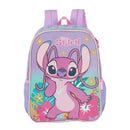 Mochila Costas Stitch Angel Disney Rosa Roxo Infantil Escolar Volta As Aulas Passeio Viagem Estudos
