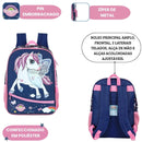 Mochila de Costas Unicórnio Up4You Escolar Azul Rosa Infantil Volta As Aulas Resistente Meninas