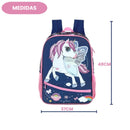 Mochila de Costas Unicórnio Up4You Escolar Azul Rosa Infantil Volta As Aulas Resistente Meninas