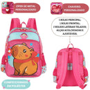 Kit Mochila de Costas e Estojo Box Capivara Rosa Escolar Feminino Volta as Aulas Juvenil Resistente  Organização