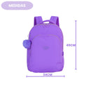 Kit Mochila De Costas e Estojo Duplo UP4YOU Roxo Feminino Juvenil Escolar Resistente Volta As Aulas