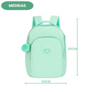 Kit Mochila De Costas e Estojo Duplo UP4YOU Turquesa Juvenil Escolar Feminino Volta As Aulas Estudos