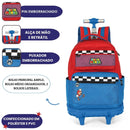 Mochila De Rodinhas Super Mario Bros Nintendo Games Azul Preto Infantil Escolar Viagem Passeio Estudos