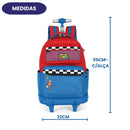 Mochila De Rodinhas Super Mario Bros Nintendo Games Azul Preto Infantil Escolar Viagem Passeio Estudos