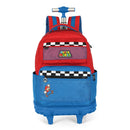 Mochila De Rodinhas Super Mario Bros Nintendo Games Azul Preto Infantil Escolar Viagem Passeio Estudos