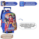 Mochila Rodinhas One Piece Luffy Zoro Sanji Anime Geek Escolar Infantil Resistente Volta As Aulas Passeio Viagem