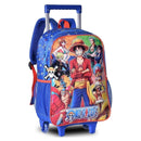 Mochila Rodinhas One Piece Luffy Zoro Sanji Anime Geek Escolar Infantil Resistente Volta As Aulas Passeio Viagem