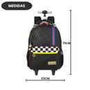 Kit Mochila de Rodinhas e Lancheira Sonic Preto Voltas as Aulas Escolar Menino Game Resistente Espaçosa