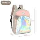 Mochila Juvenil Up4you Chaveiro Pompom Unicornio Holográfica Estilosa Espaçosa Escolar Volta Aulas