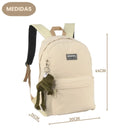 Mochila De Costas Up4you Escolar Juvenil Feminino Com Chaveiro Pelucia Sapo Volta as Aulas Passeio Viagem