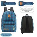 Mochila Mala Escolar Grifinoria Harry Potter Hogwarts Xadrez Unissex Volta Aulas Resistente Espaçosa