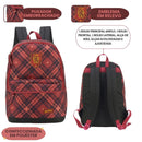 Mochila Mala Escolar Grifinoria Harry Potter Hogwarts Xadrez Unissex Volta Aulas Resistente Espaçosa