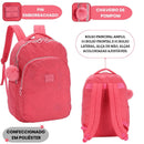 Mochila de Costas UP4YOU Salmão Juvenil Feminino Escolar Estilosa Volta As Aulas Passeio Viagem Estudos