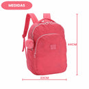 Mochila de Costas UP4YOU Salmão Juvenil Feminino Escolar Estilosa Volta As Aulas Passeio Viagem Estudos
