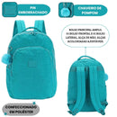 Mochila de Costas UP4YOU Verde Juvenil Feminino Escolar Estilosa Volta As Aulas Passeio Viagem Estudos