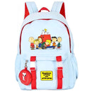 Mochila De Costas Snoopy Charlie Brown Azul Infantil Unissex Volta As Aulas Resistente Passeio Viagem Estudos