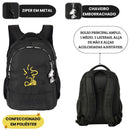 Mochila Costas Turma Do Snoopy Charlie Brown Preto Amarelo Desenho Cartoon
