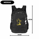 Mochila Costas Turma Do Snoopy Charlie Brown Preto Amarelo Desenho Cartoon