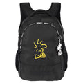 Mochila Costas Turma Do Snoopy Charlie Brown Preto Amarelo Desenho Cartoon