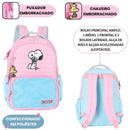 Mochila De Costas Snoopy Rosa Roxo Infantil Escolar Meninas Charlie Brown Volta As Aulas Passeio Viagem Resistente