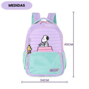 Mochila De Costas Snoopy Rosa Roxo Infantil Escolar Meninas Charlie Brown Volta As Aulas Passeio Viagem Resistente