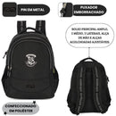 Mochila Costas Juvenil Harry Potter Preta Escudo Hogwarts Voltas Aulas Espaçosa Escola Estudo Passeio Viagem Escolar